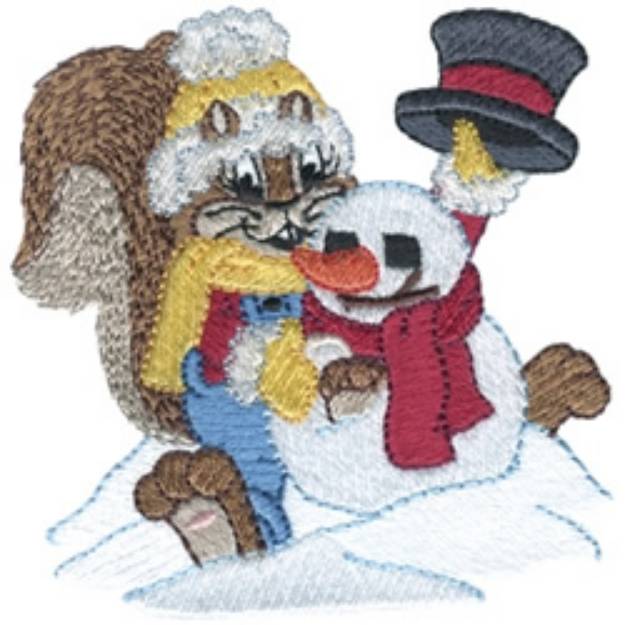 Picture of Winter Squirrel Machine Embroidery Design