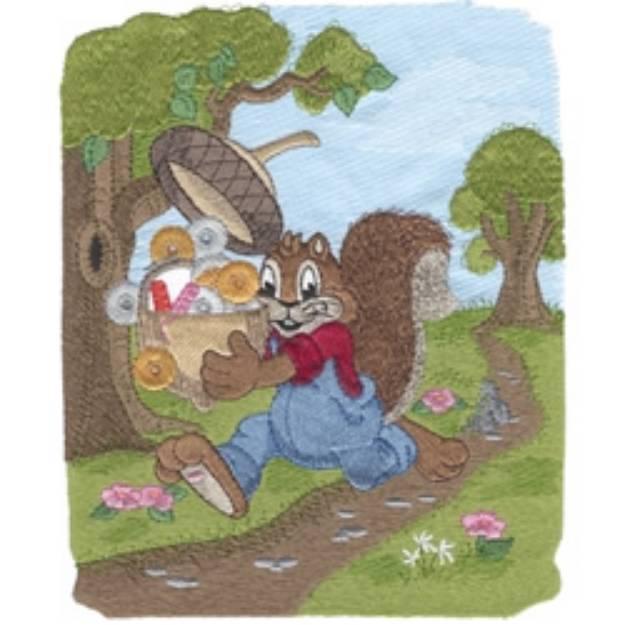 Picture of Running Squirrel Machine Embroidery Design