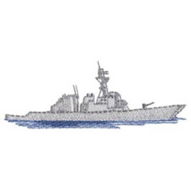 Picture of Naval Destroyer Machine Embroidery Design