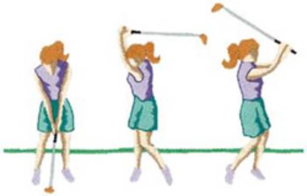 Picture of Female Golf Swing Machine Embroidery Design