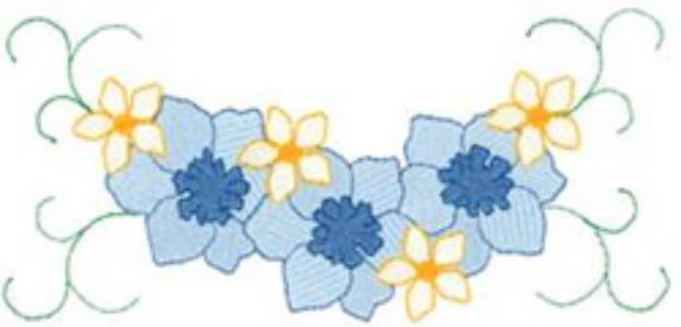 Picture of Blue Flowers Machine Embroidery Design