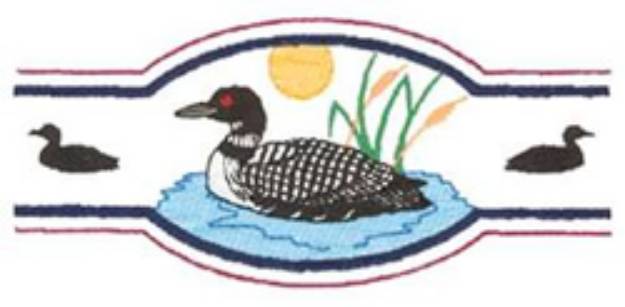 Picture of Loon Scene Machine Embroidery Design