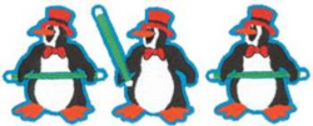 Picture of Dancing Penguins Machine Embroidery Design