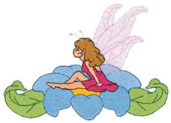 Fairy On Flowers Machine Embroidery Design
