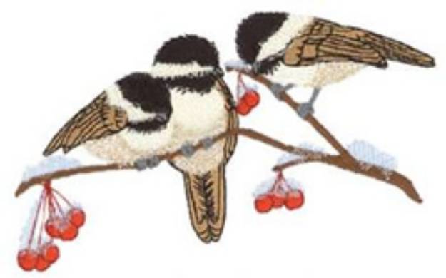 Picture of Chickadees Machine Embroidery Design