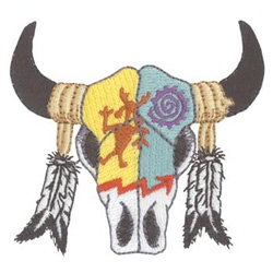 Decorated Skull Machine Embroidery Design