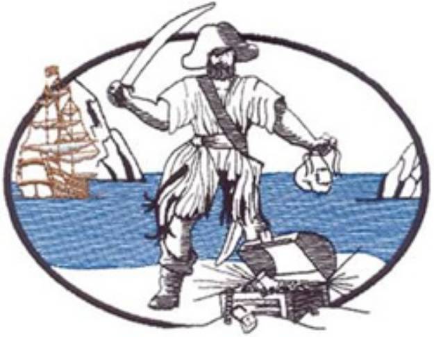 Picture of Pirate Scene Machine Embroidery Design