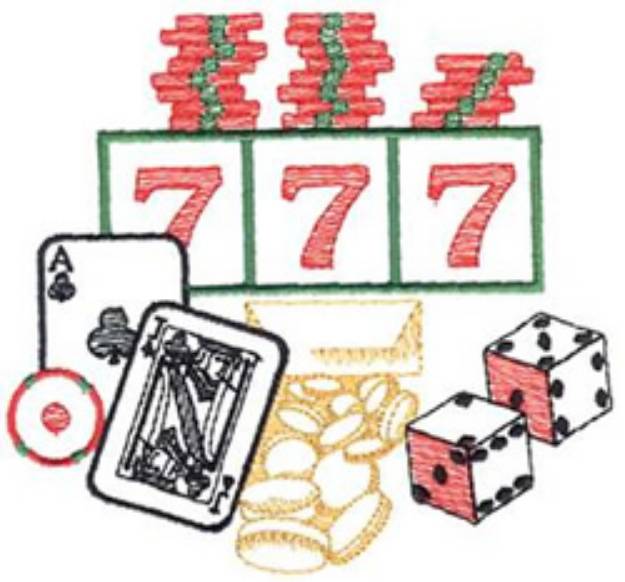 Picture of Gambling Scene Machine Embroidery Design