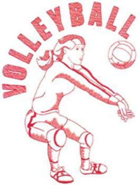 Picture of Volleyball Girl Machine Embroidery Design