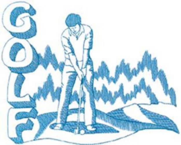 Picture of Golfer Machine Embroidery Design