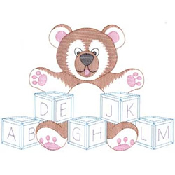 Teddy Bear Blocks Machine Embroidery Design