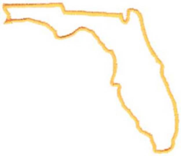 Picture of Florida Outline Machine Embroidery Design