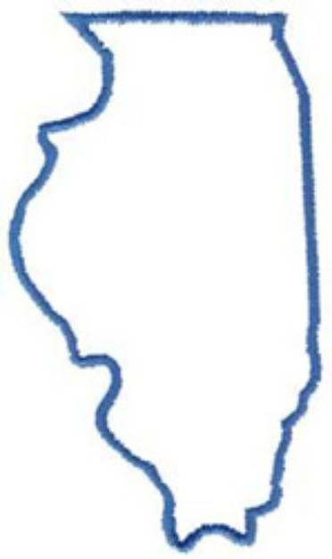 Picture of Illinois Outline Machine Embroidery Design