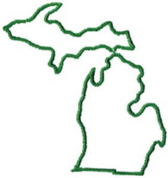 Picture of Michigan Outline Machine Embroidery Design