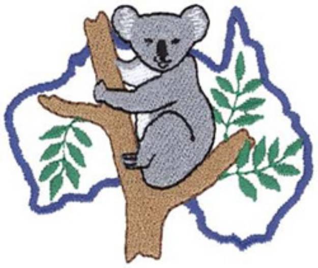 Picture of Koala & Australia Outline Machine Embroidery Design