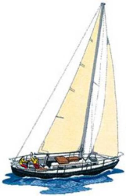 Picture of Sailboat Machine Embroidery Design