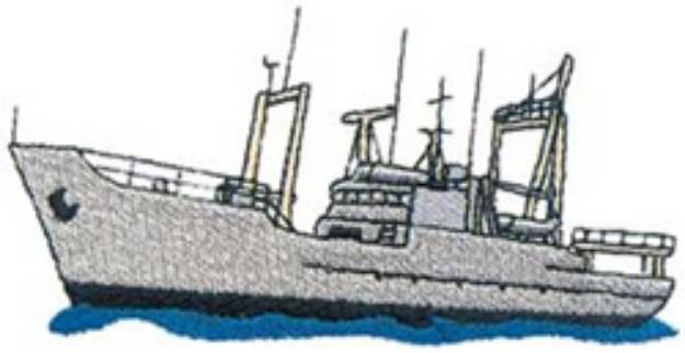 Picture of Warship Machine Embroidery Design