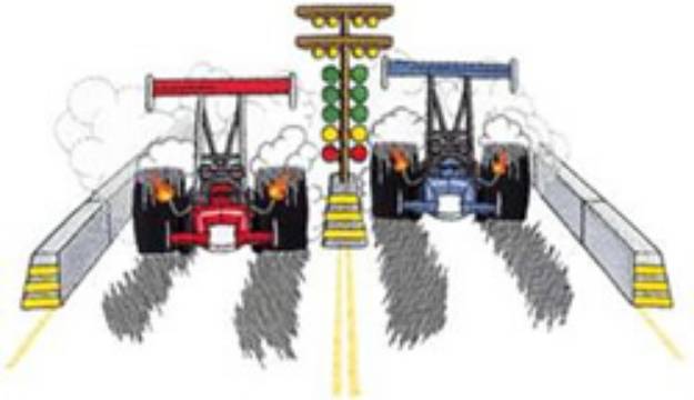 Picture of Drag Racing Scene Machine Embroidery Design