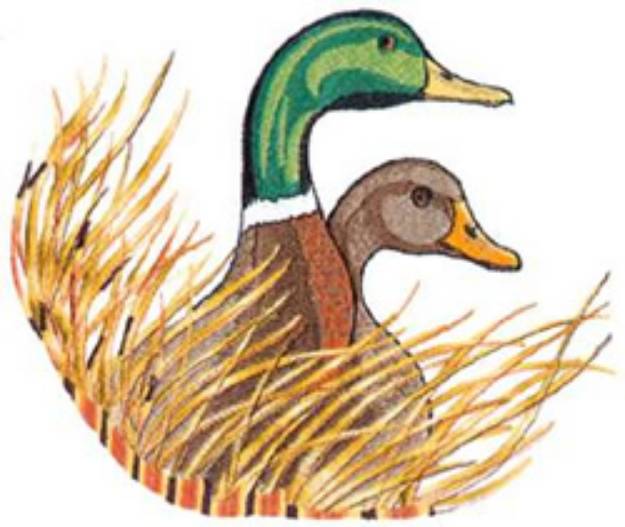 Picture of Nesting Mallards Machine Embroidery Design