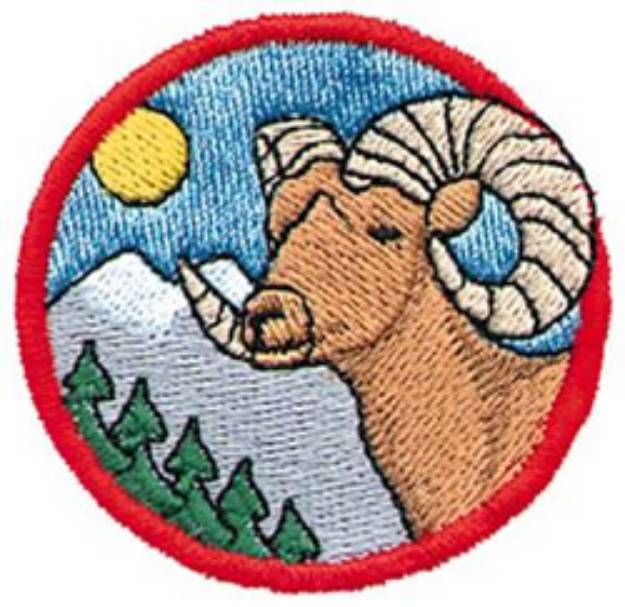 Picture of Bighorn Scene Machine Embroidery Design