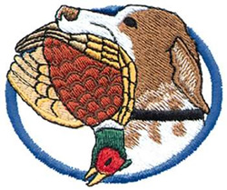Dog With Pheasant Machine Embroidery Design