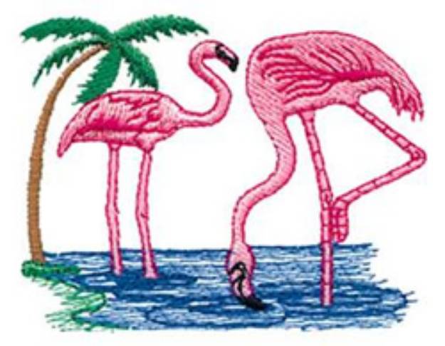 Picture of Flamingos Machine Embroidery Design