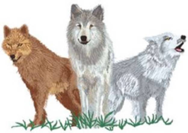 Picture of Wolf Trio Machine Embroidery Design