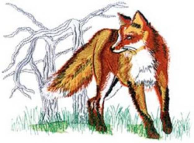 Picture of Fox Scene Machine Embroidery Design