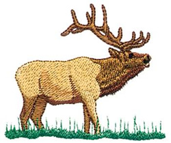 Sm. Elk Scene Machine Embroidery Design