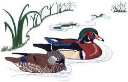 Wood Ducks Machine Embroidery Design