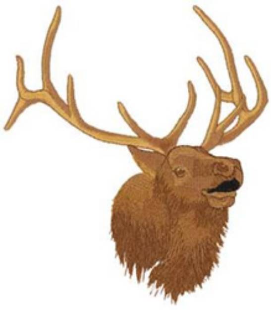 Picture of Elk Head Machine Embroidery Design