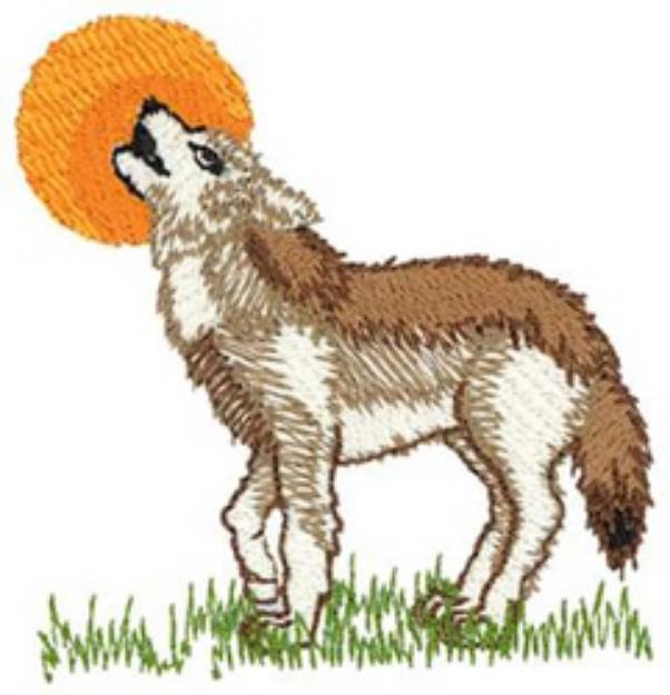 Picture of Howling Wolf Machine Embroidery Design