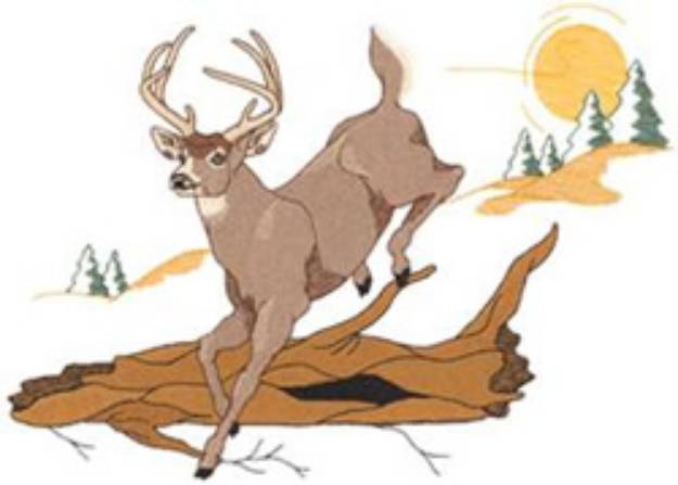 Picture of Leaping Deer Machine Embroidery Design