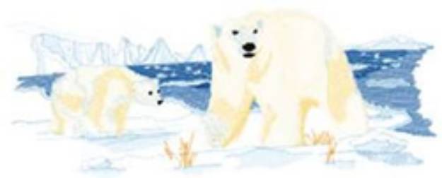 Picture of Polar Bear Scene Machine Embroidery Design