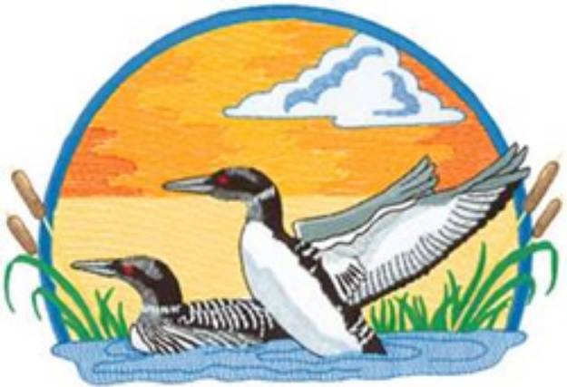 Picture of Loons Machine Embroidery Design