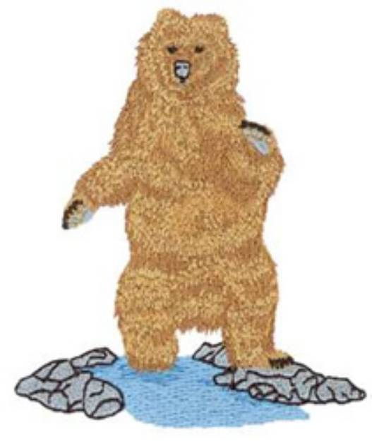 Picture of Standing Grizzly Machine Embroidery Design