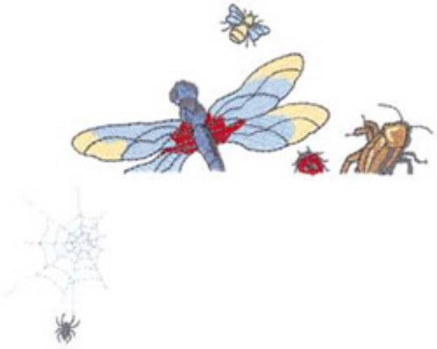 Picture of Bugs Pocket Topper Machine Embroidery Design