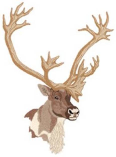 Picture of Caribou Head Machine Embroidery Design