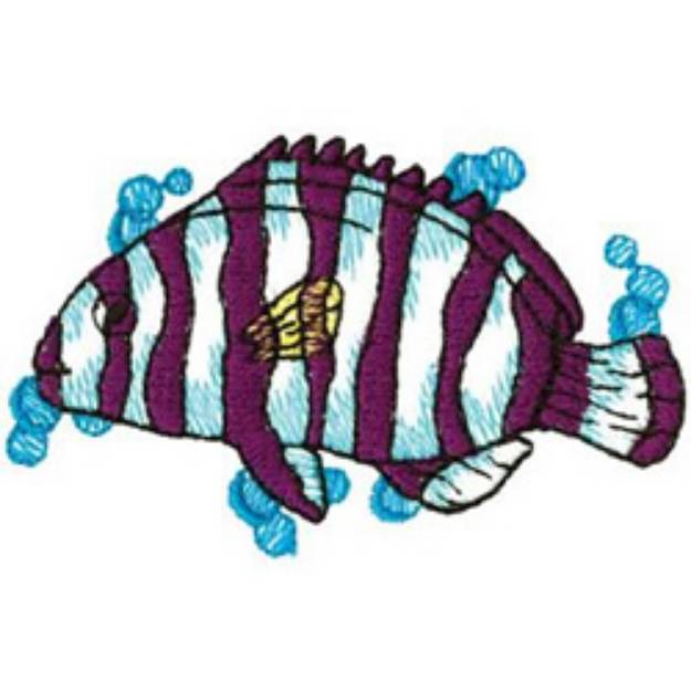 Picture of Harlequin Tusk Fish Machine Embroidery Design