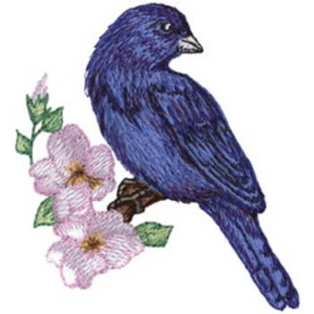 Picture of Indigo Bunting Machine Embroidery Design