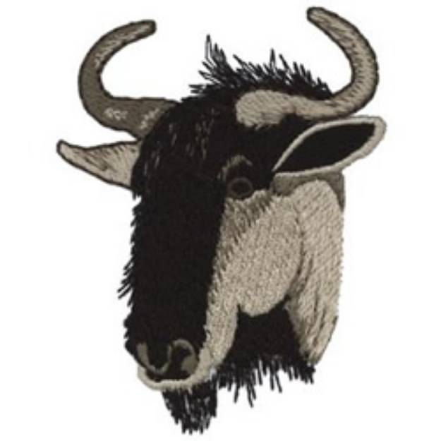 Picture of Wildebeest Head Machine Embroidery Design