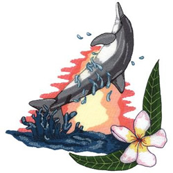 Spinner Dolphin Machine Embroidery Design