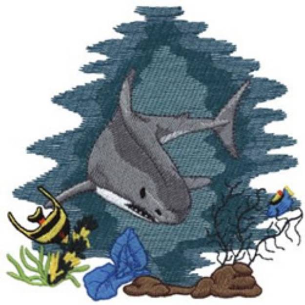 Picture of Shark Scene Machine Embroidery Design