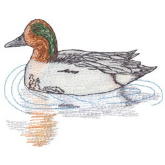 Picture of Green Winged Teal Machine Embroidery Design