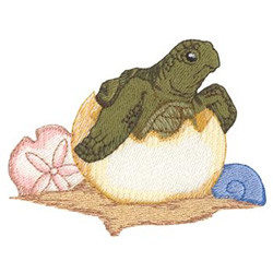Turtle Hatching From Egg Machine Embroidery Design