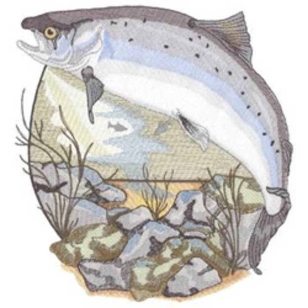 Picture of Salmon Machine Embroidery Design