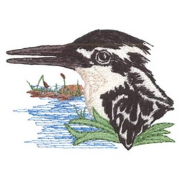 Picture of Pied Kingfisher Machine Embroidery Design