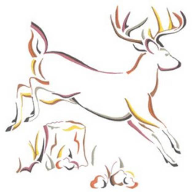 Picture of Deer Scene Machine Embroidery Design