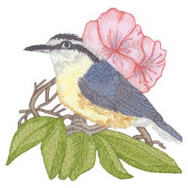 Picture of Red Breasted Nuthatch Machine Embroidery Design