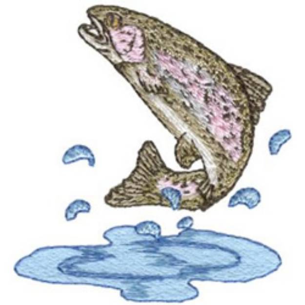 Picture of Rainbow Trout Machine Embroidery Design